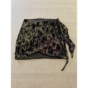 BARDOT Women's Small 6 Black‎ Lurex Leopard Mini Skirt